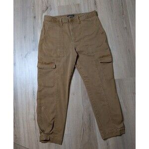 Banana Republic Size 10 High Rise Blotch Trap Cargo Pants Khaki Brown Horse Hair